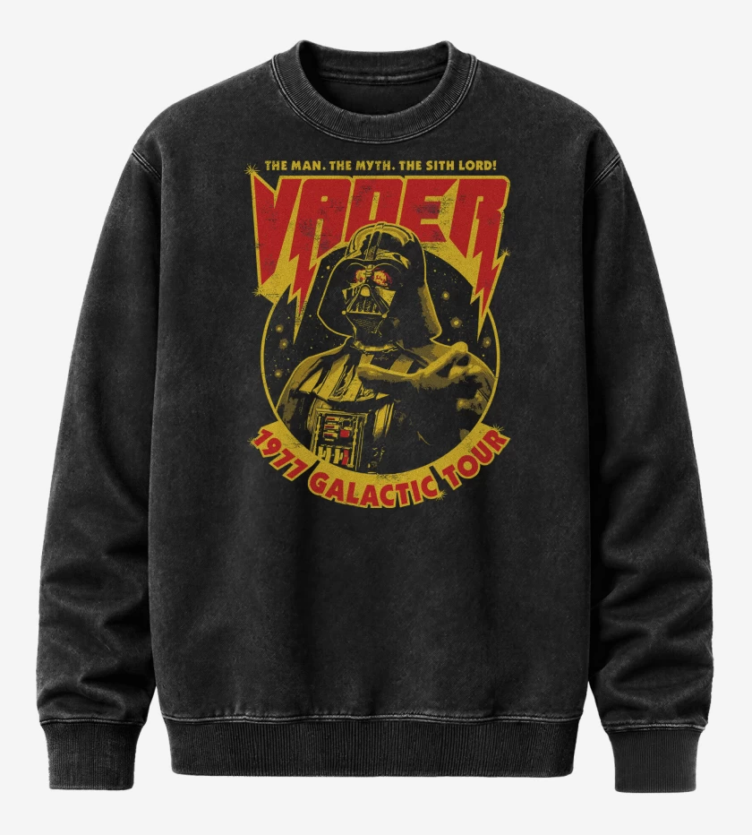 Poleron Polo Acid Wash Negro de Star Wars Vader Galatic Tour