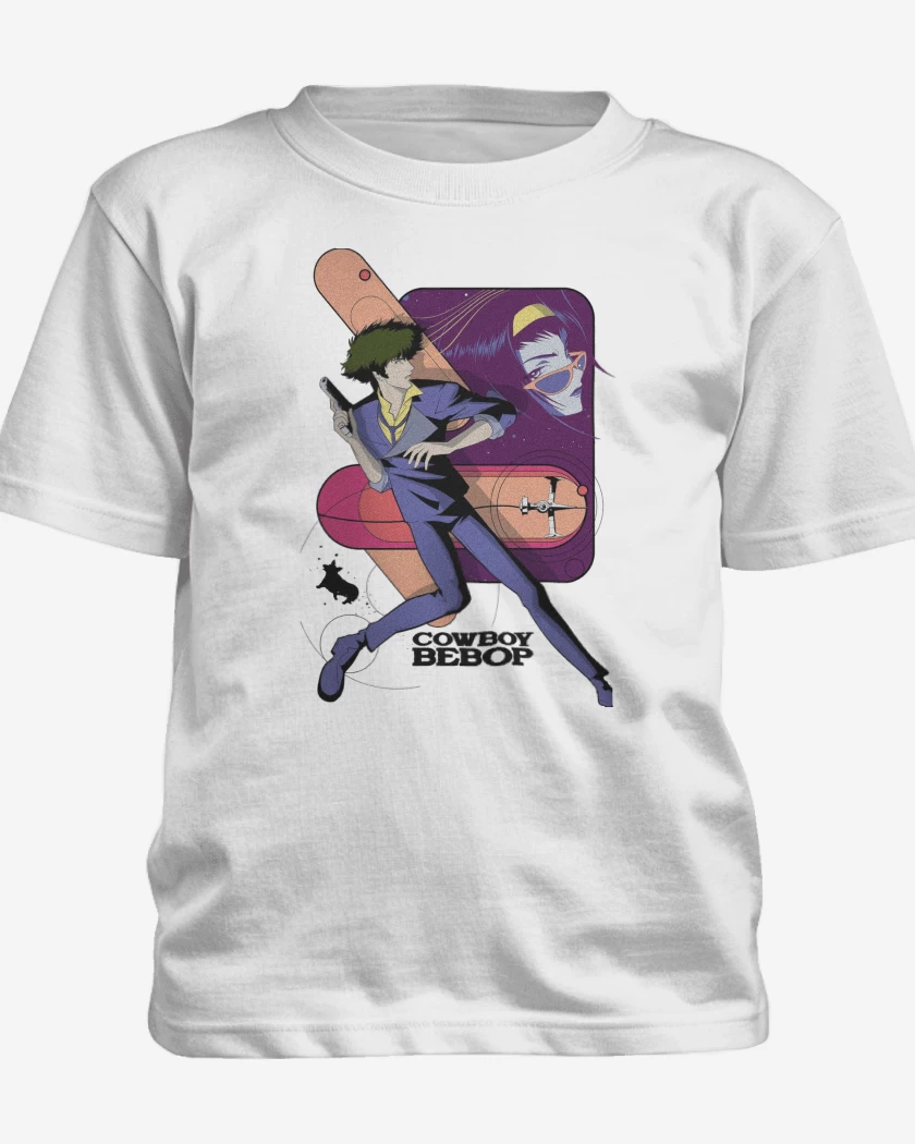 Polera de niño Blanco de Cowboy Bebop Vaqueros del Espacio