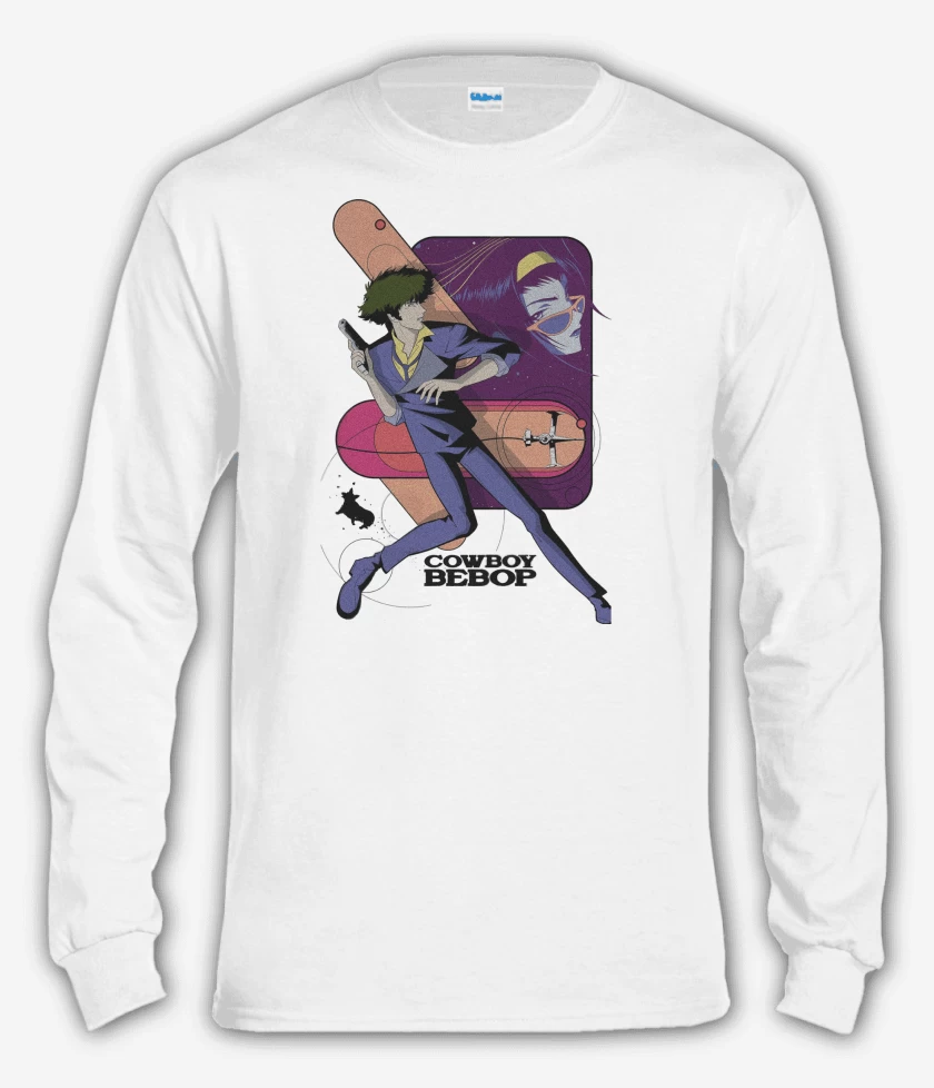 Polera manga larga Blanco de Cowboy Bebop Vaqueros del Espacio