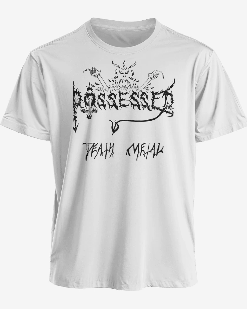 Polera premium Blanco de Possessed Death Metal Demo