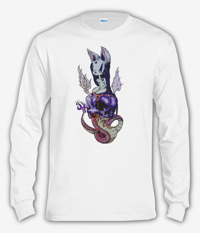 Polera manga larga Blanco de The great skull