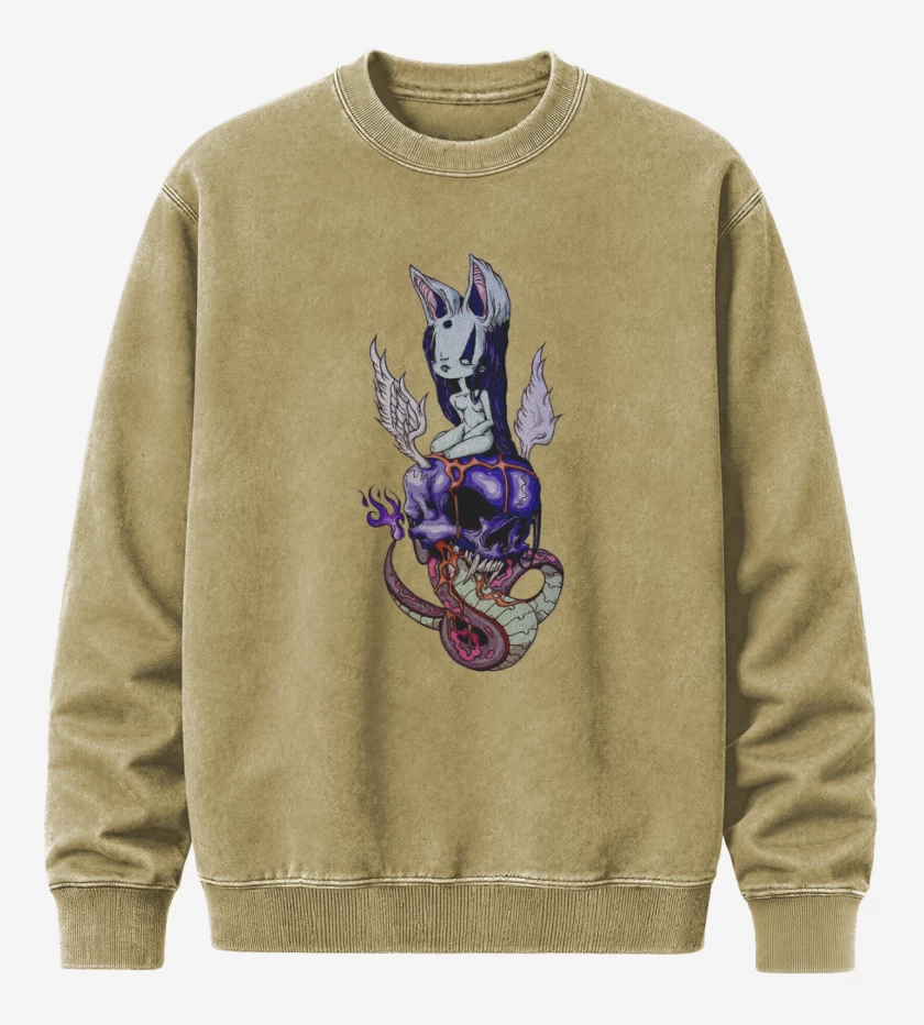 Poleron Polo Acid Wash Beige de The great skull
