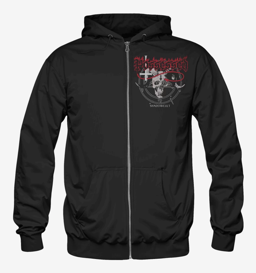 Poleron Canguro con cierre Negro de Possessed Shadowcult