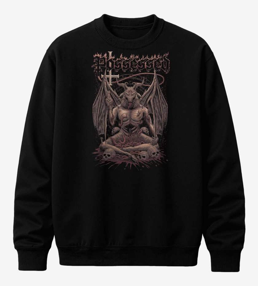 Poleron polo Negro de Possessed Baphomet
