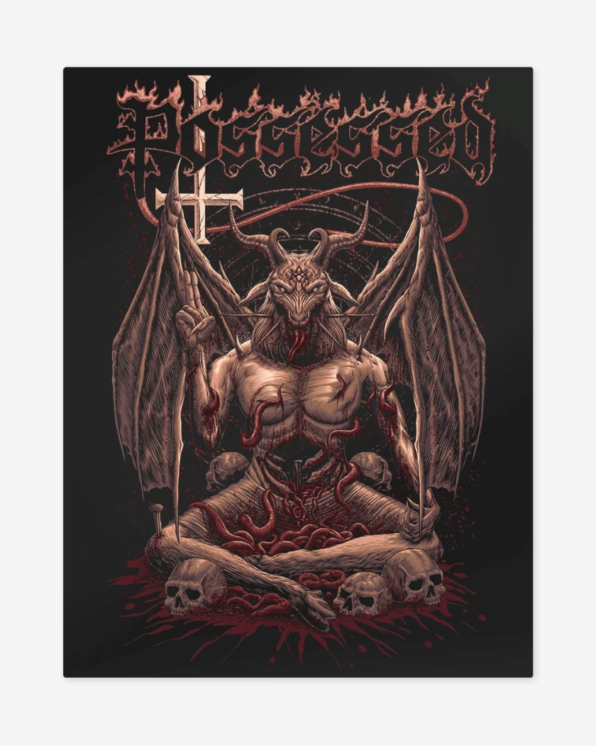 Print metalico Negro de Possessed Baphomet