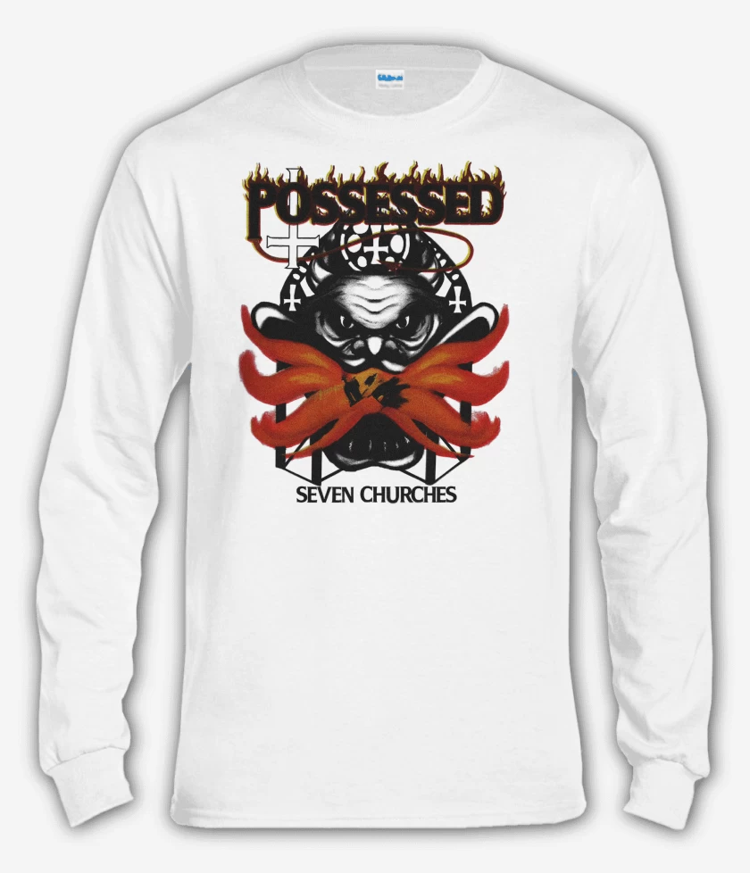 Polera manga larga Blanco de Possessed 7 Iglesias