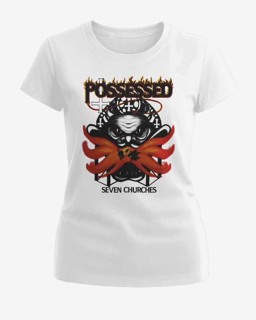 Polera de Mujer Blanco de Possessed 7 Iglesias