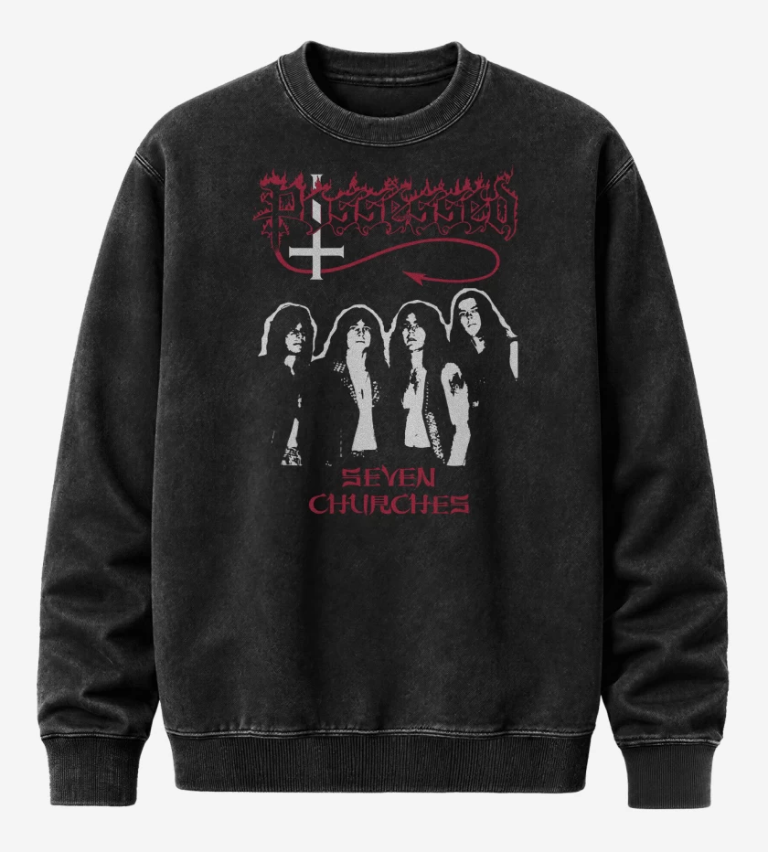 Poleron Polo Acid Wash Negro de Possessed Band