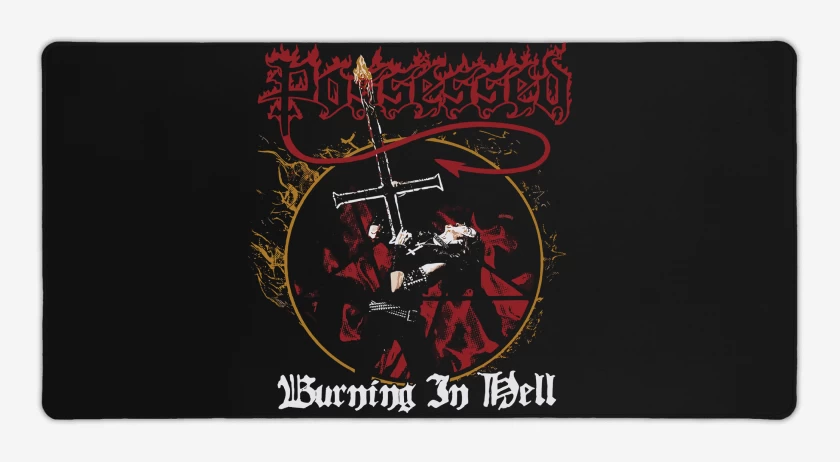 Mouse pad Gamer Negro de Possessed Burning in Hell