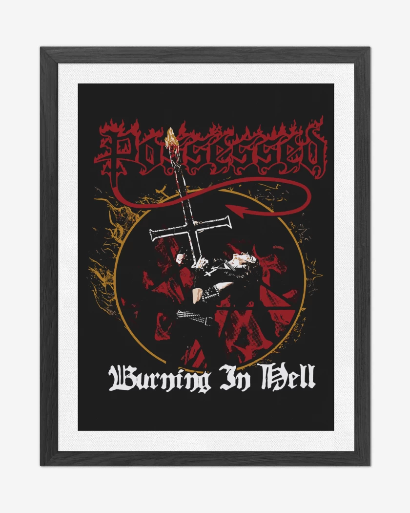 Cuadro decorativo Negro de Possessed Burning in Hell