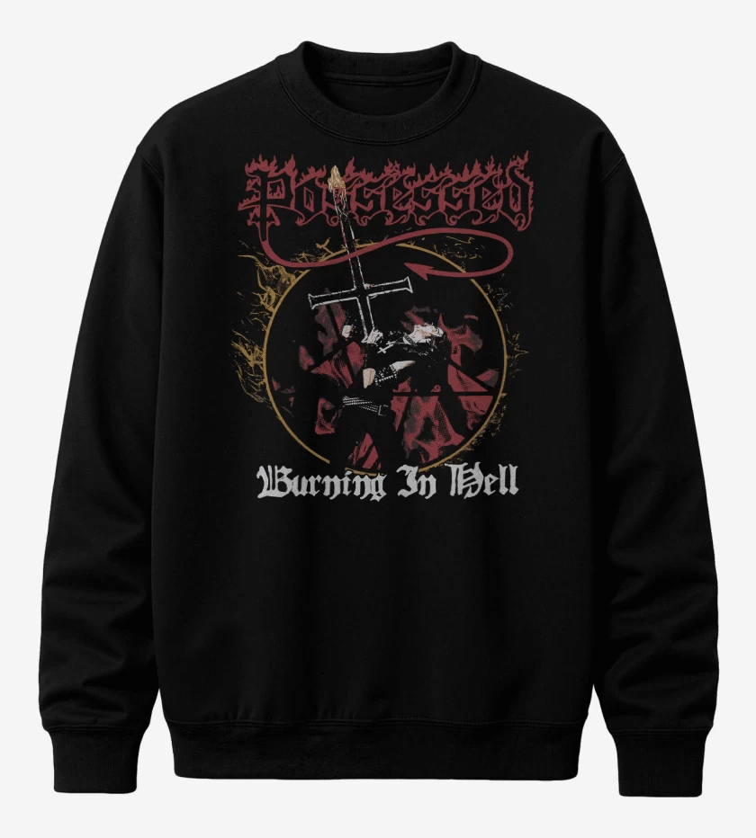 Poleron polo Negro de Possessed Burning in Hell
