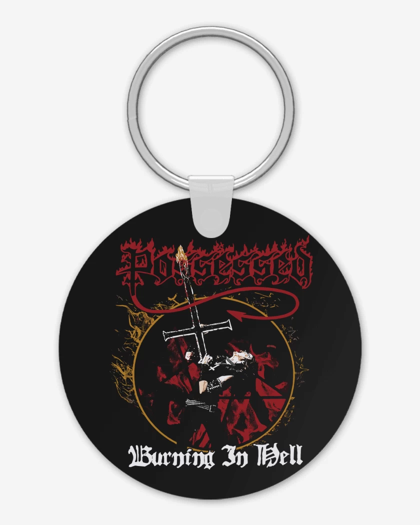 Llavero Negro de Possessed Burning in Hell