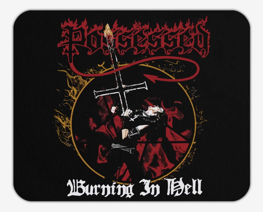 Mousepad Possessed Burning in Hell
