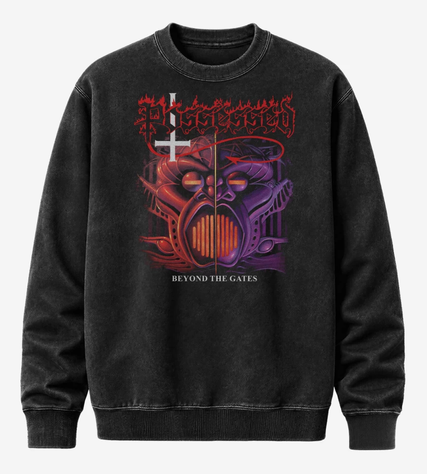 Poleron Polo Acid Wash Negro de Possessed Beyond the Gates