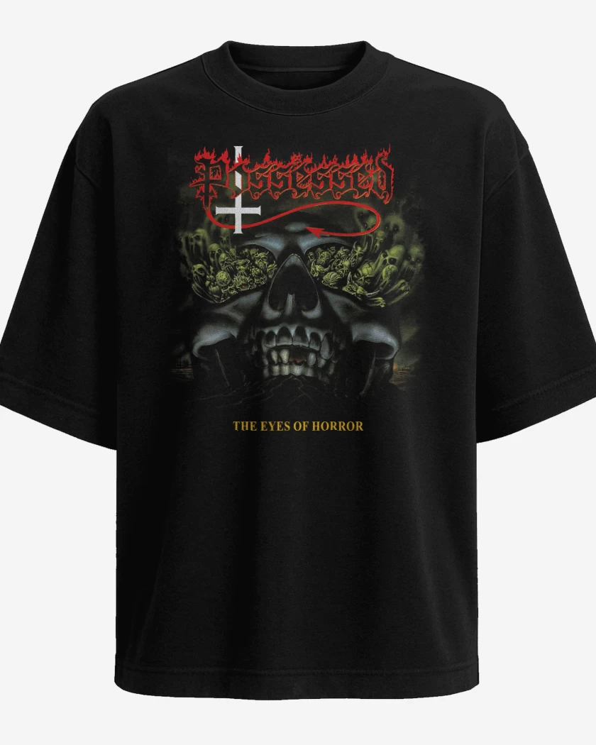 Polera Oversize Possessed The Eyes of Horror