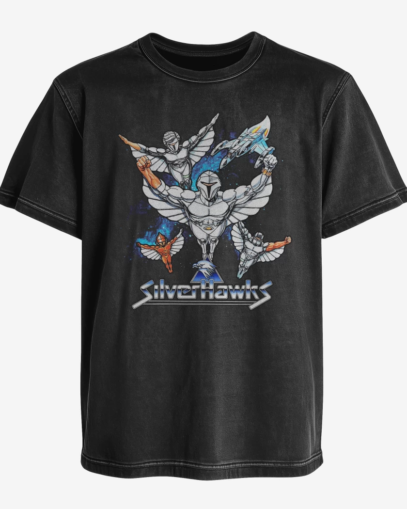 Polera desgastada Negro de Silver Hawks