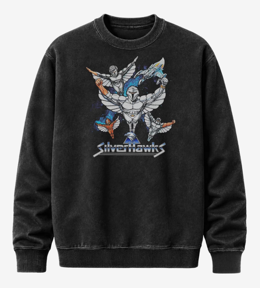 Poleron Polo Acid Wash Negro de Silver Hawks