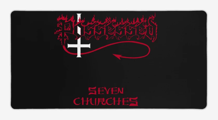 Mouse pad Gamer Negro de Possessed Seven Churches