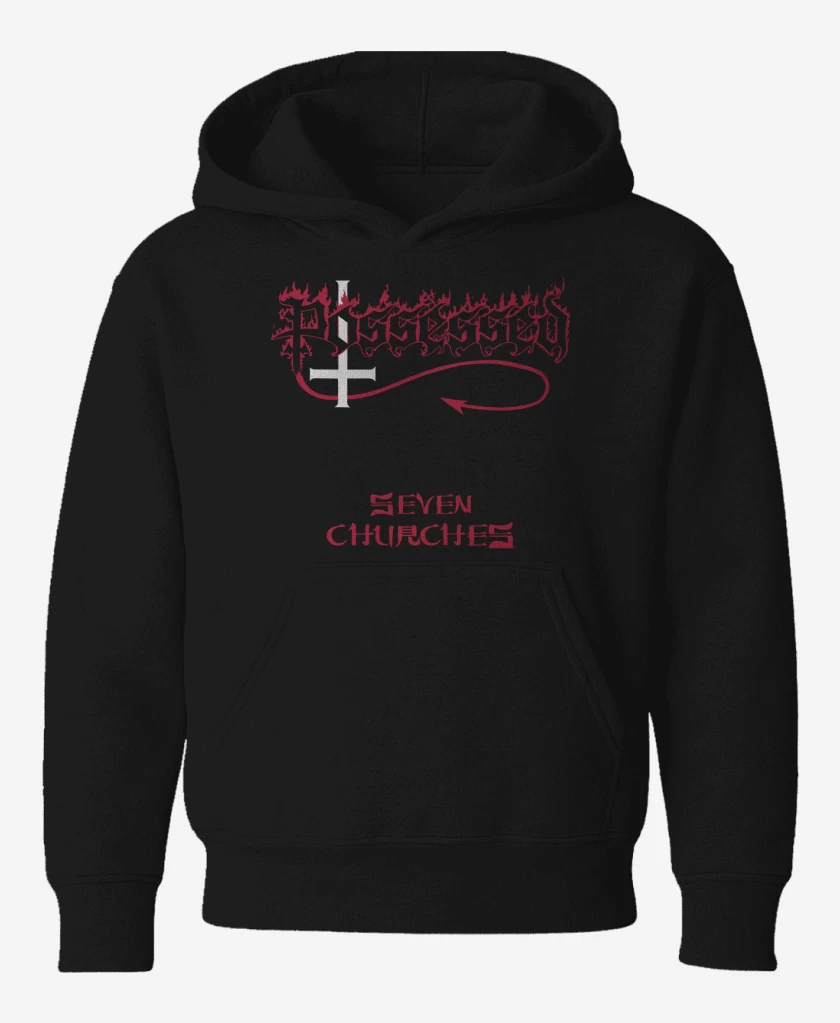 Poleron de niño Negro de Possessed Seven Churches