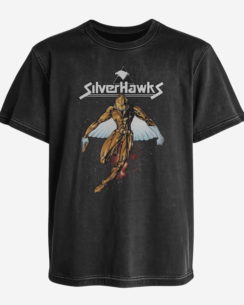 Polera desgastada Negro de Silver Hawks 2