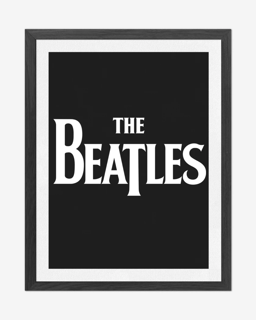 Cuadro decorativo Negro de The Beatles Logo