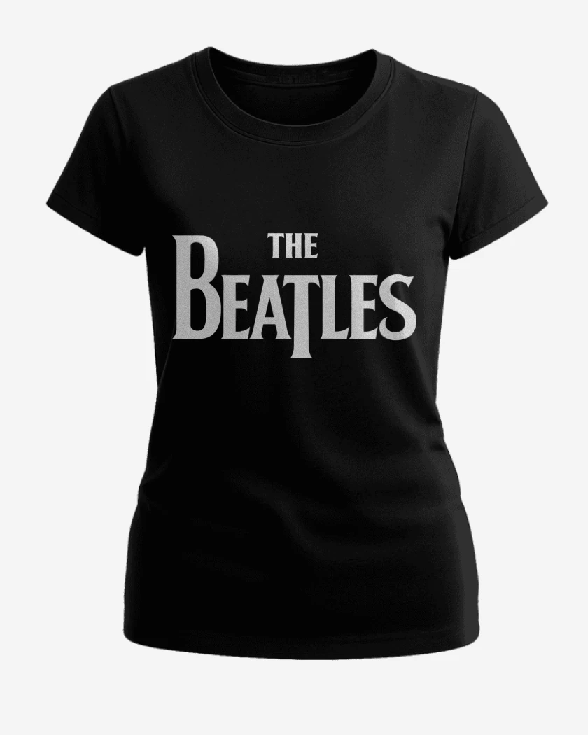 Polera de Mujer Negro de The Beatles Logo