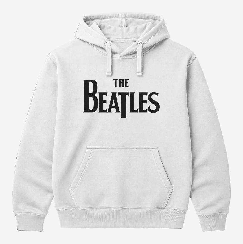 Polerón Canguro Blanco de The Beatles Logo N