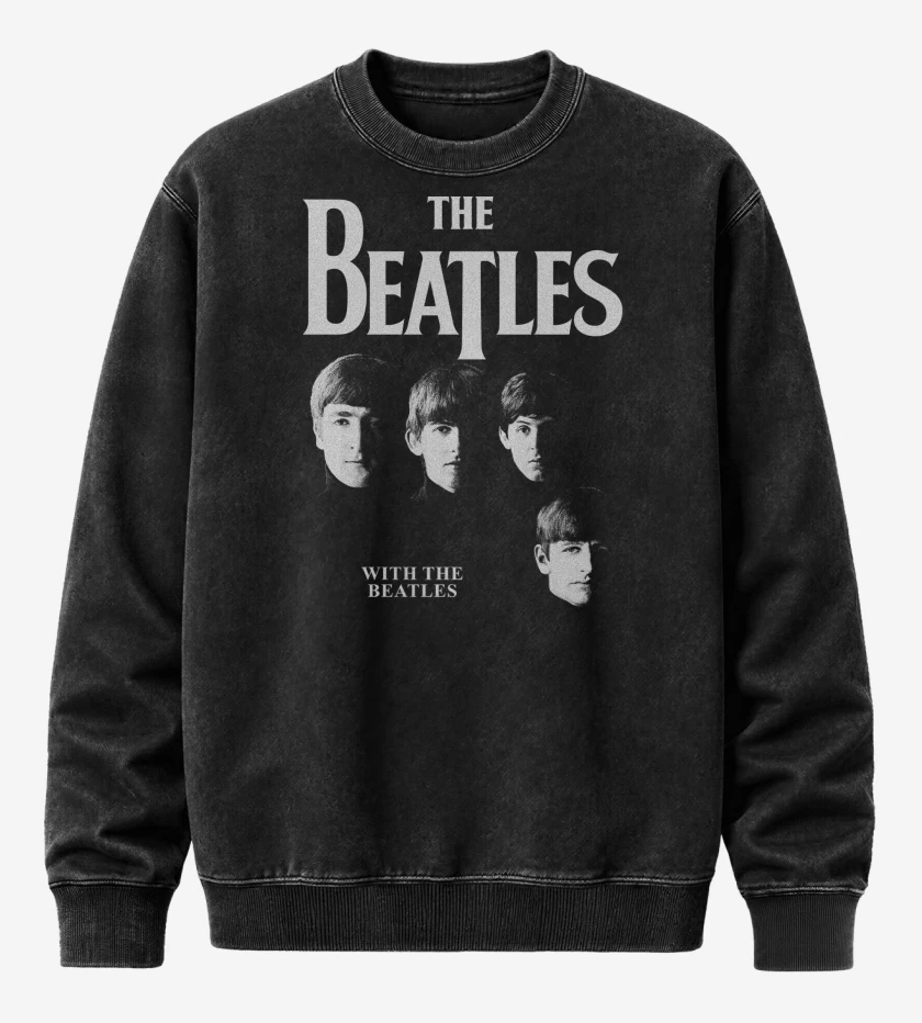 Poleron Polo Acid Wash Negro de The Beatles With The Beatles
