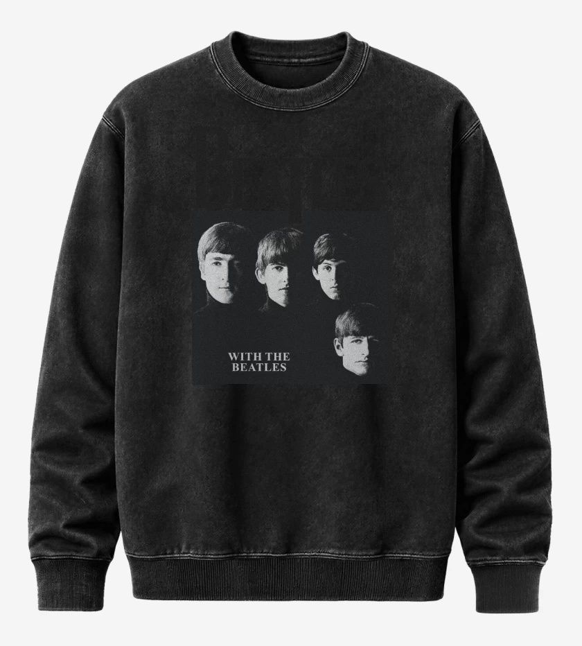 Poleron Polo Acid Wash Negro de The Beatles With The Beatles N