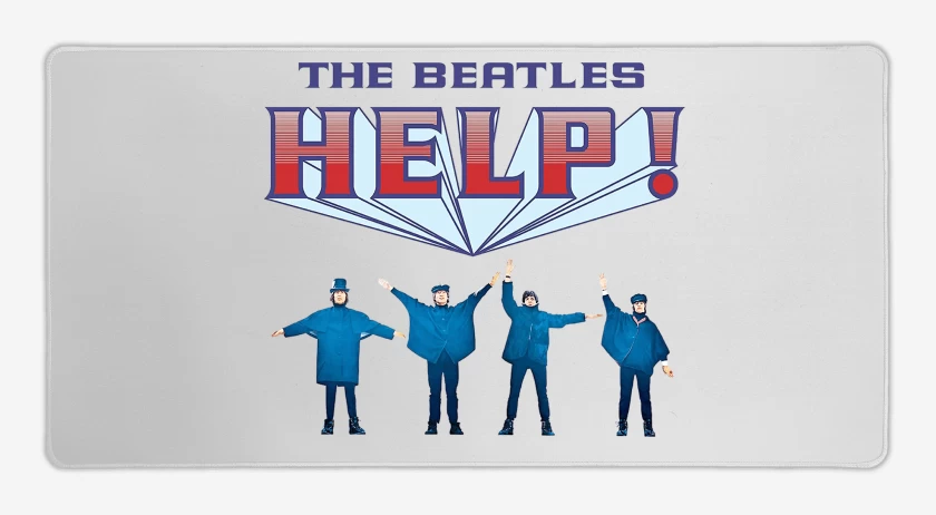 Mouse pad Gamer Blanco de The Beatles Help