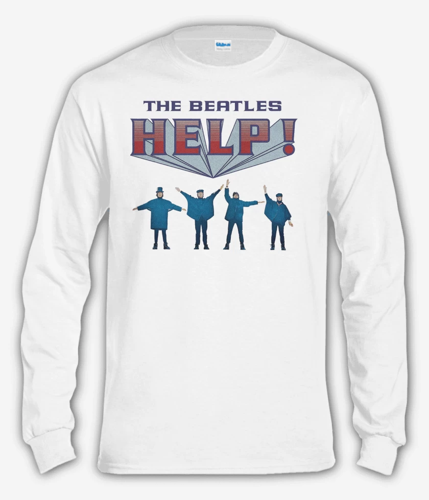 Polera manga larga Blanco de The Beatles Help