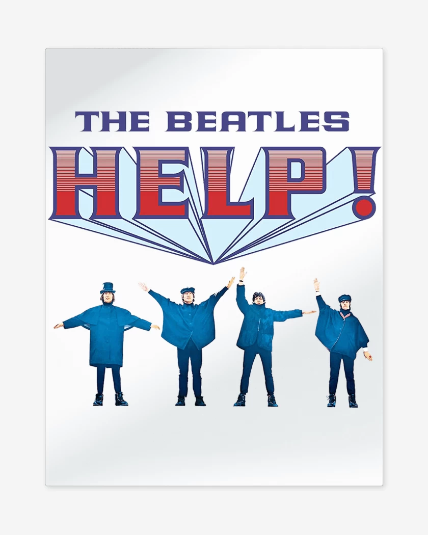 Print metalico Blanco de The Beatles Help