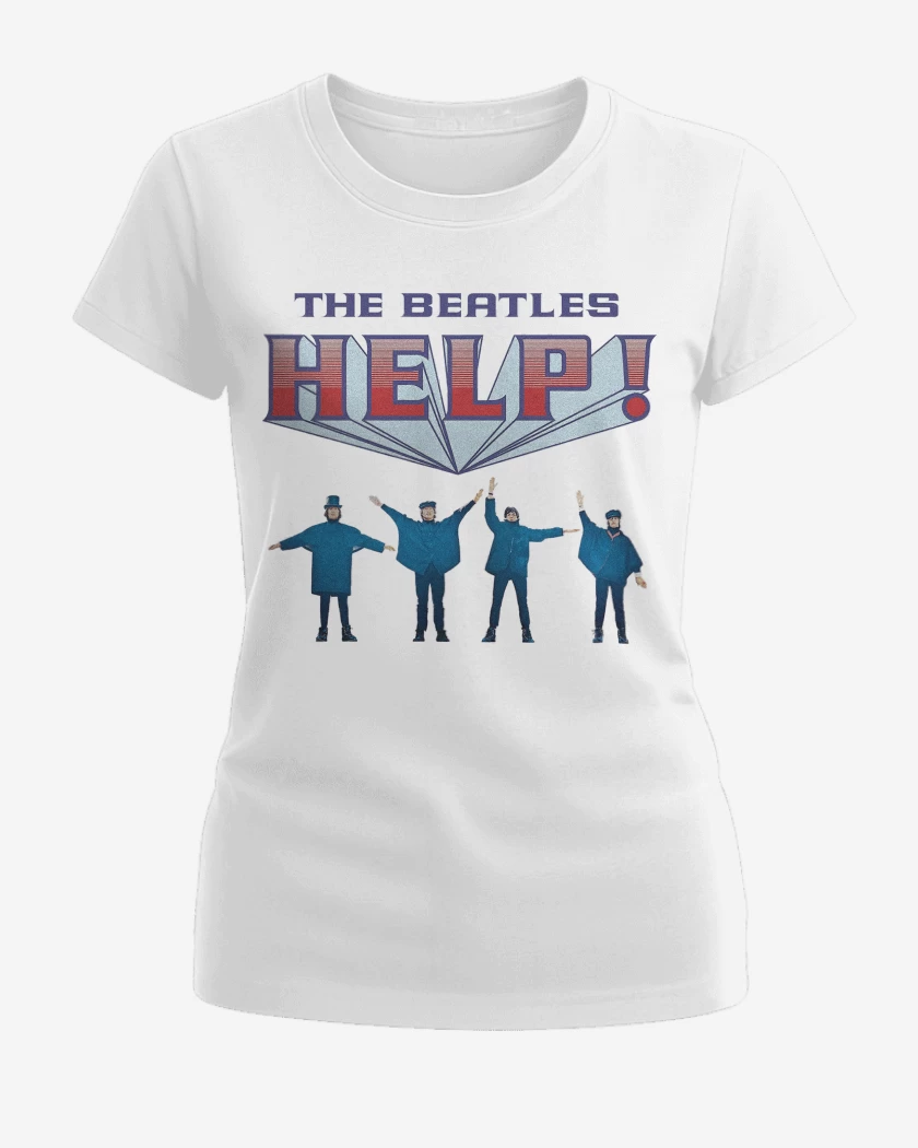 Polera de Mujer Blanco de The Beatles Help