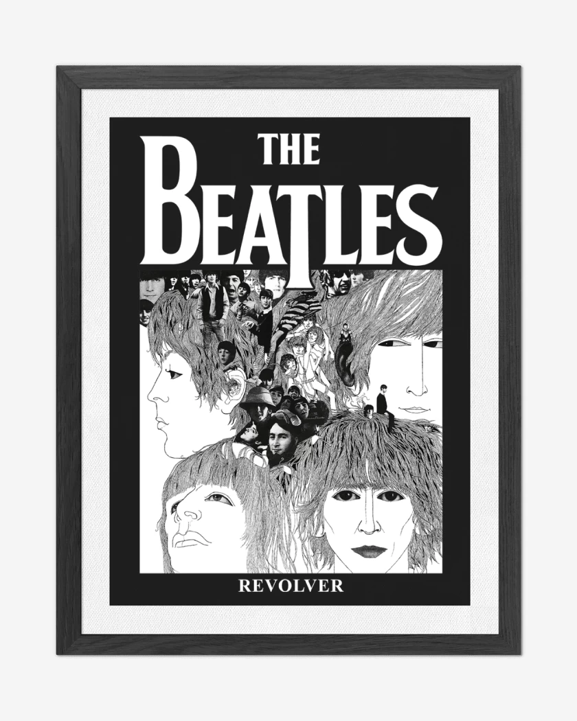 Cuadro decorativo Negro de The Beatles Revolver v2