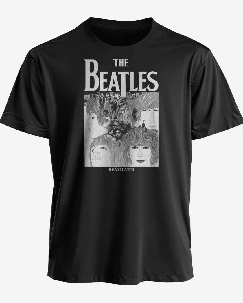 Polera premium Negro de The Beatles Revolver v2