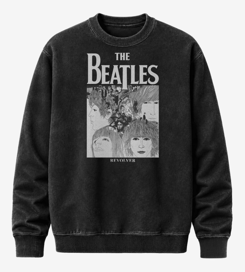 Poleron Polo Acid Wash Negro de The Beatles Revolver v2