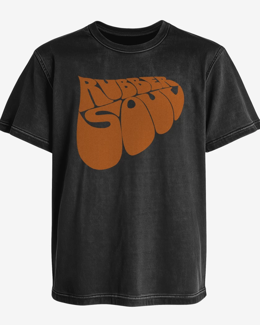 Polera desgastada The Beatles Rubber Soul Logo