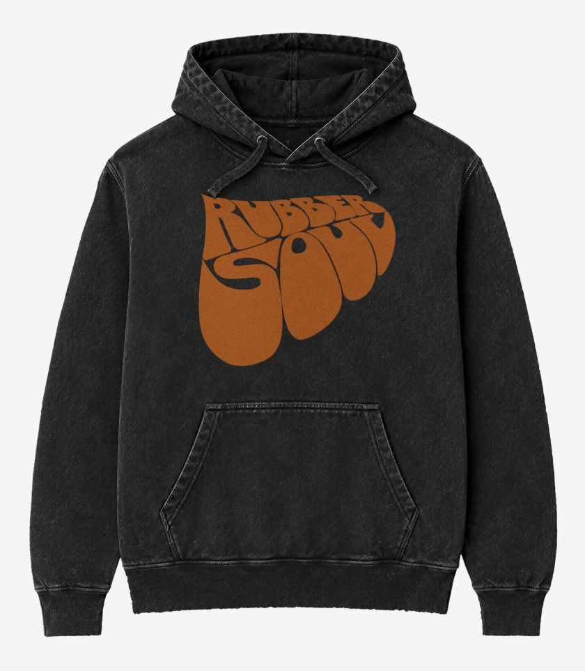 Poleron Canguro Acid Wash The Beatles Rubber Soul Logo