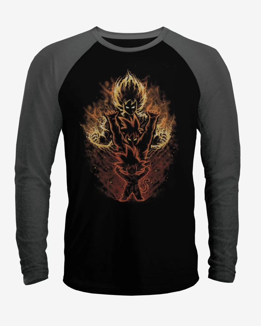 Polera Raglan Negro / Negro Heather de Gokus