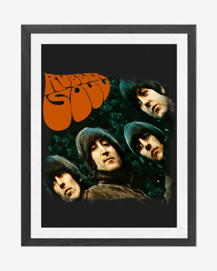 Cuadro decorativo Negro de The Beatles Rubber Soul v1