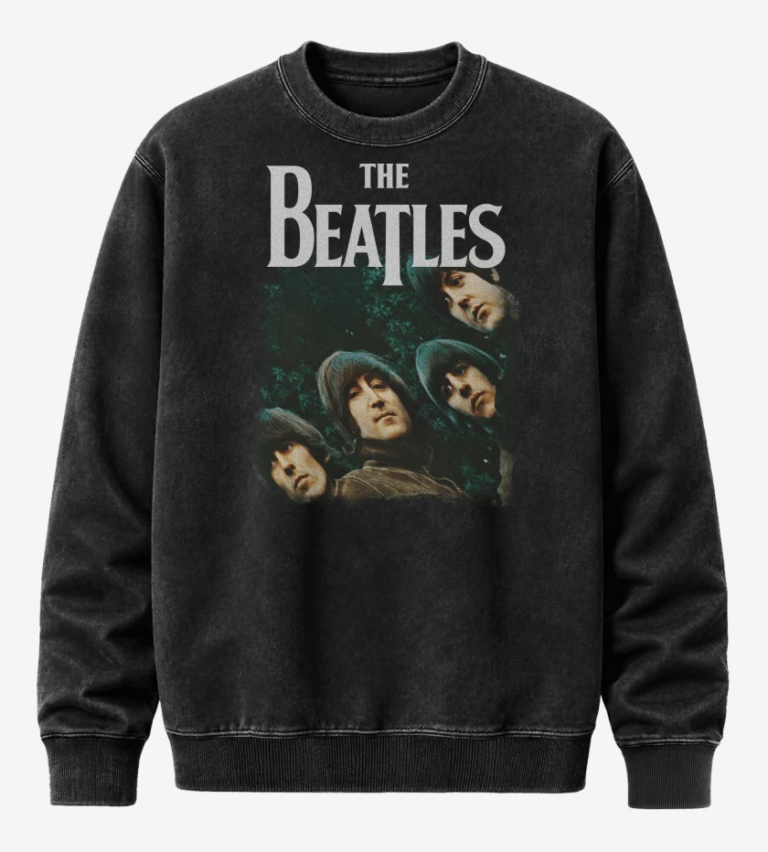 Poleron Polo Acid Wash Negro de The Beatles Rubber