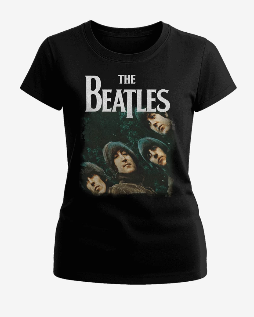 Polera de Mujer Negro de The Beatles Rubber