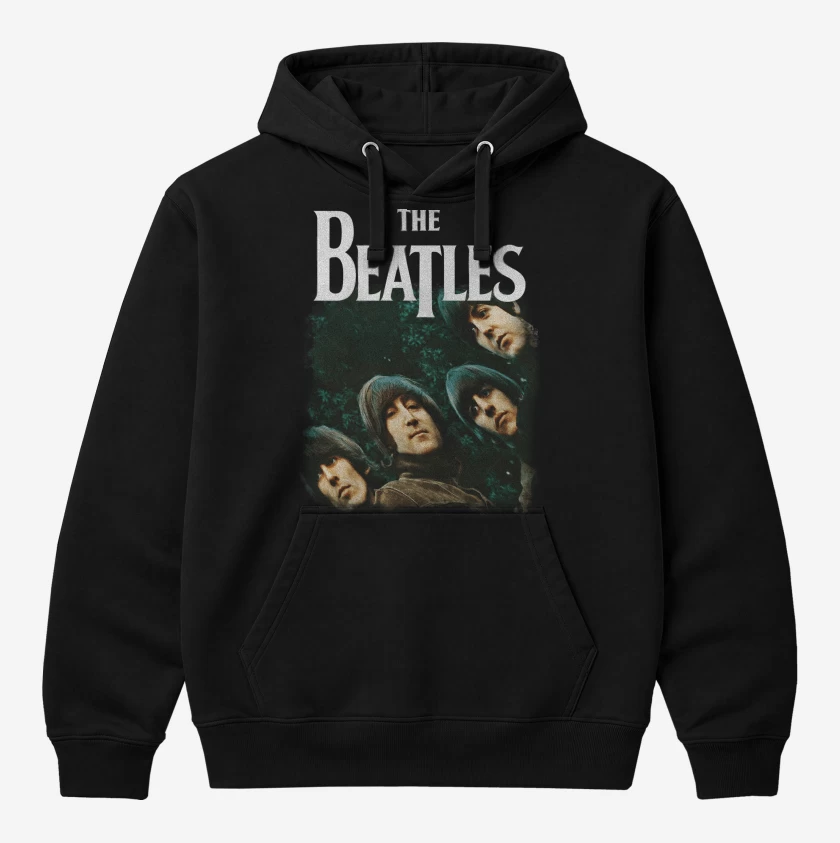 Polerón Canguro Negro de The Beatles Rubber