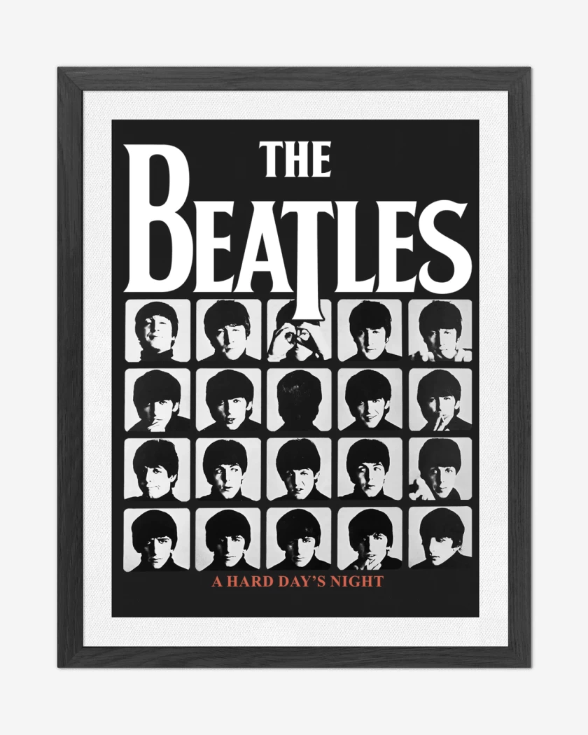 Cuadro decorativo Negro de The Beatles A Hard Days Night