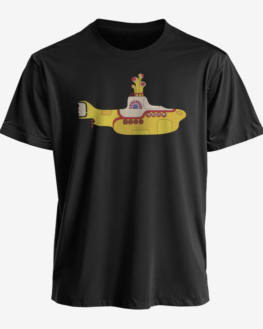 Polera premium Negro de The Beatles Submarino Amarillo