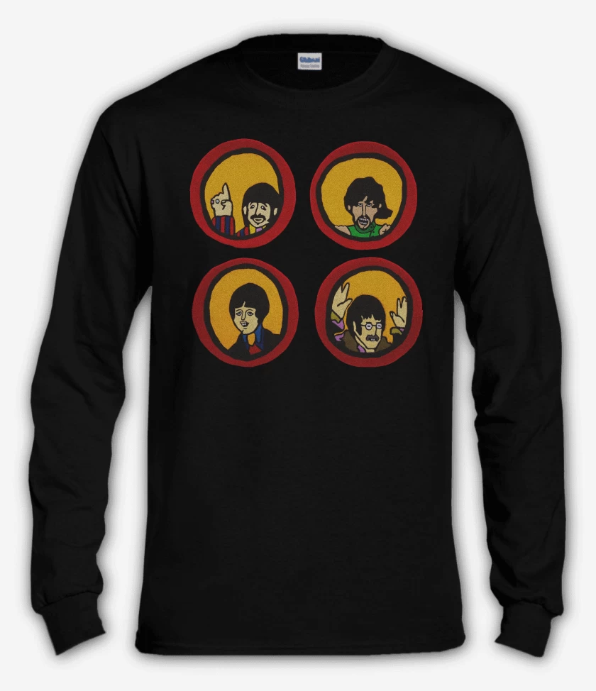 Polera manga larga Negro de The Beatles Tripulantes