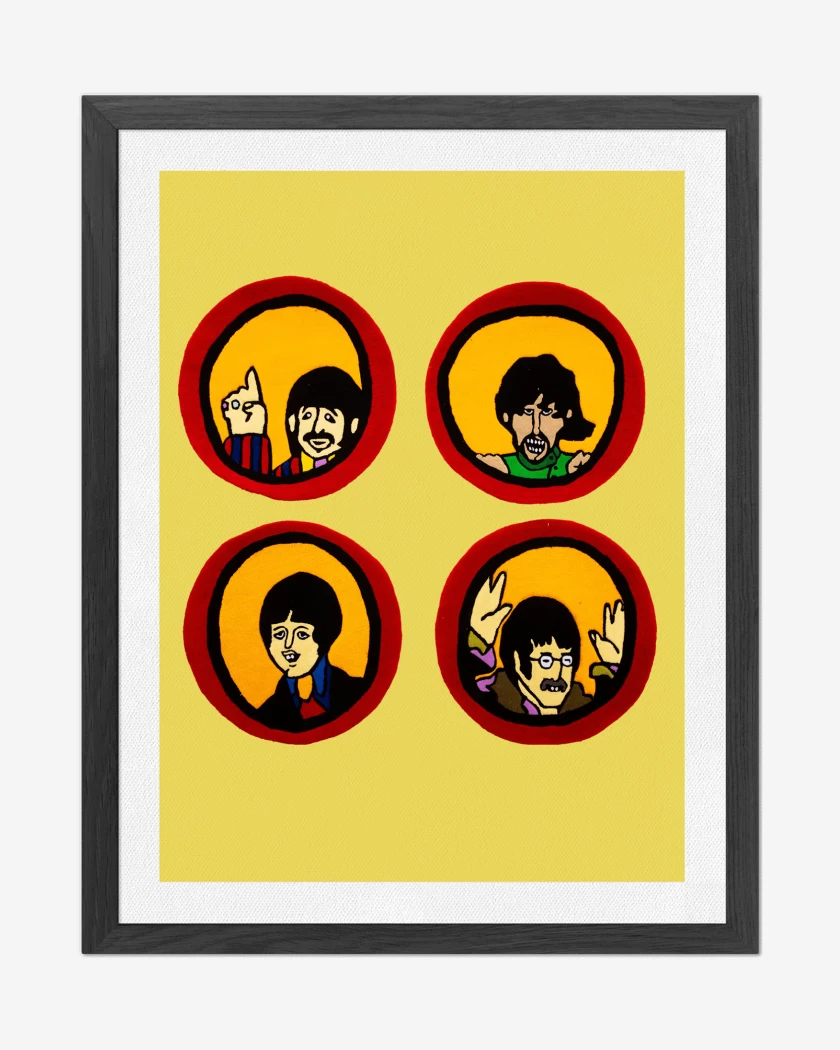 Cuadro decorativo Amarillo de The Beatles Tripulantes