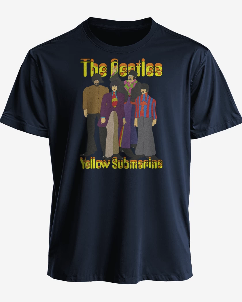 Polera premium Azul Marino de The Beatles Yellow Submarine