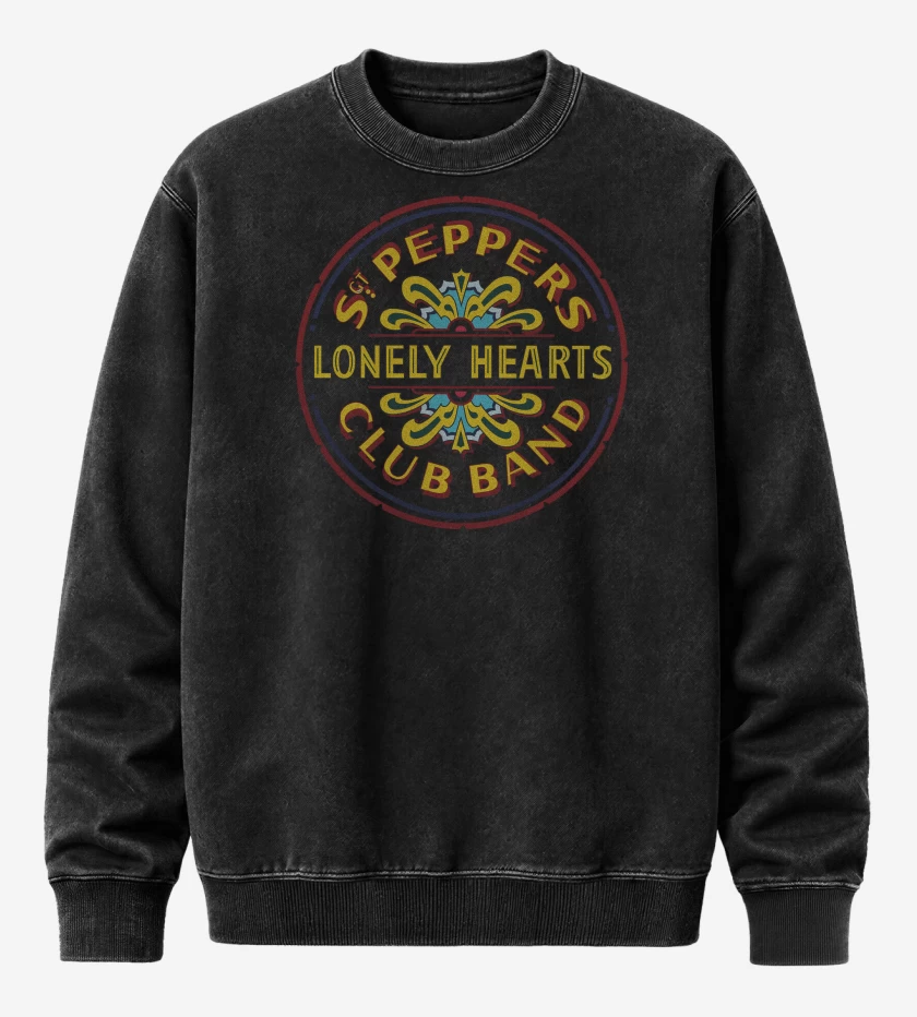 Poleron Polo Acid Wash Negro de The Beatles St Peppers