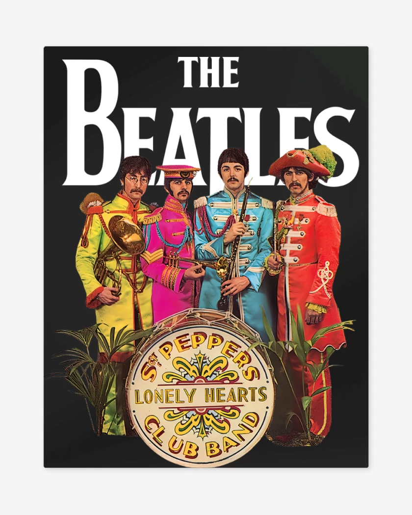 Print metalico The Beatles Lonely Hearts Club 